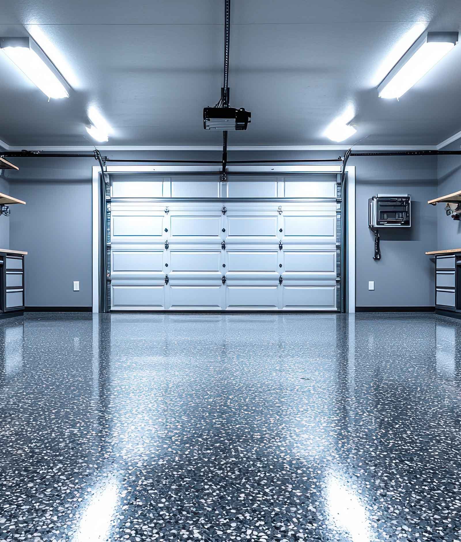 Residential Garage Flake Epoxy Flooring in Toronto
