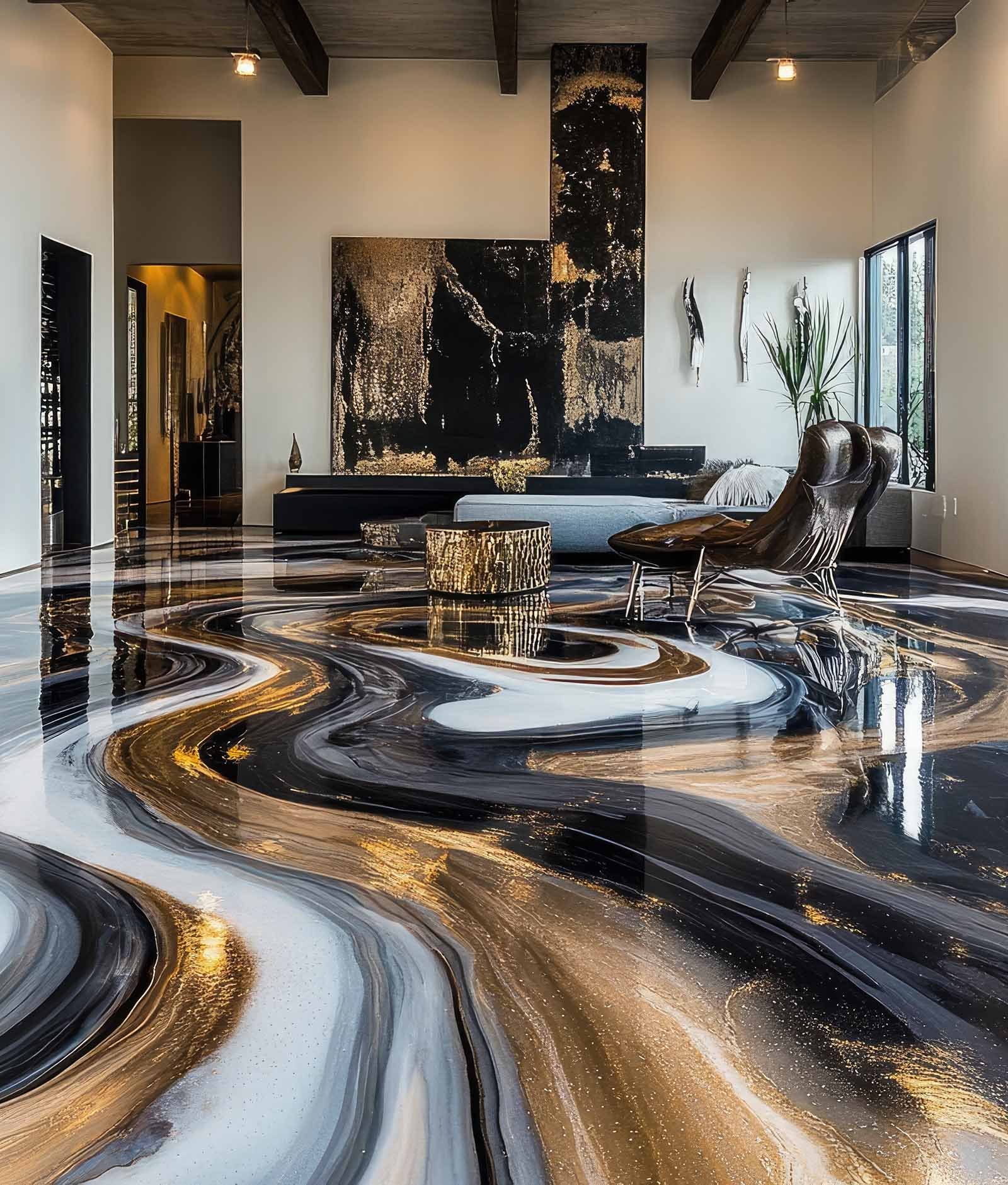 Office Lobby Metallic Epoxy Flooring in Toronto